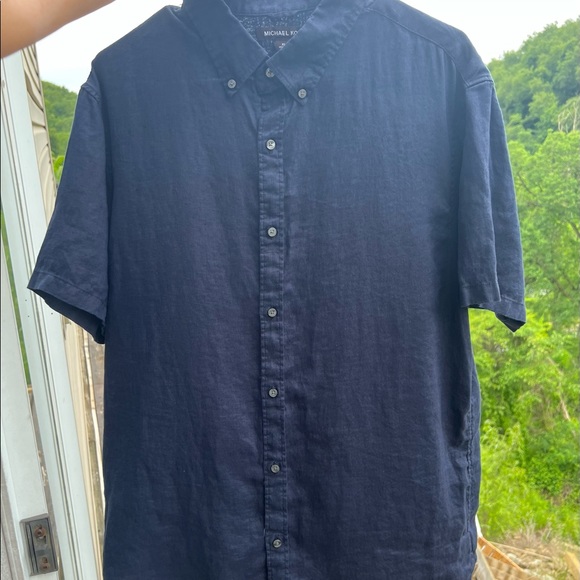 Michael Kors Linen Button-Down Shirt, XL - Picture 4 of 7